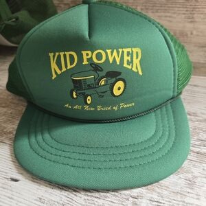 Vintage Kids John Deere Snap Back Truckers Hat